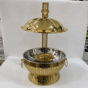 Calentador de Comida Tipo Buffet de Lujo en Latón con Tapa de Cúpula, Juego de Servicio para Hoteles, Restaurantes y Banquetes, Fabricante OEM ODM - Product Image 2