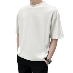 เสื้อยืดคอกลมผู้ชาย ผ้าฝ้ายเรียบ น้ำหนัก 120 กรัม เสื้อยืดคอกว้างราคาประหยัดสำหรับผู้ชาย เสื้อยืดออกกำลังกายผู้ชาย - Product Image 1