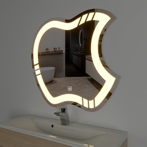 Scandinavian Frameless Beveled Asymmetrical Shape <b>Bathroom</b> Wall Mirror Modern Decorative Premium Glass 4.0mm Thick Wall <b>Plug</b> - Product Image 5
