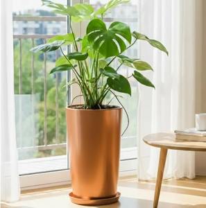 Pot de fleurs décoratif en métal, jardinière moderne pour intérieur et extérieur, pot de plantes élégant pour la maison, le balcon, la terrasse, la décoration de table - Product Image 4