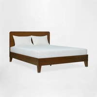 Cadre de lit en bois de chêne massif de conception scandinave B2B Base de lit à plateforme Queen Size Meubles de chambre à coucher Couleurs personnalisées OEM/ODM