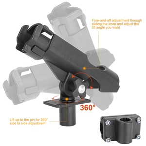 Supporto rotatorio girevole di 360 gradi regolabile per Kayak da 1 pezzo supporto per canna da pesca barca con asta di morsetto grande non incluso - Product Image 4