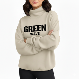 Women Oversized Long Mockneck Sweatshirt 2026 New Season High Quality Streetwear Relaxed Fit <b>Drop</b> Shoulder Plain Pullover - Product Image 3