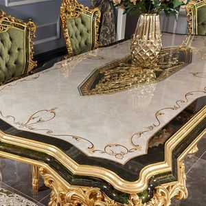Regalia The Plaza, Juego de Comedor de Lujo en Madera de Teca Tallada a Mano en Blanco y Dorado, Colección de Muebles para Hotel, Villa o Palacio Europeo - Product Image 6