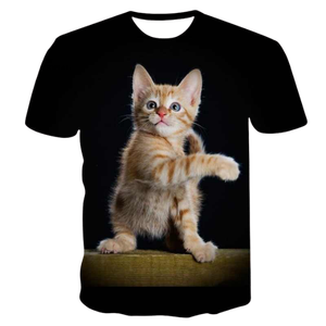 Camisetas Cómodas de Poliéster Sublimadas con Diseño de Gato y Logotipo Personalizado para Hombre, Transpirables, para Gimnasio y Fitness, Fabricante - Product Image 5