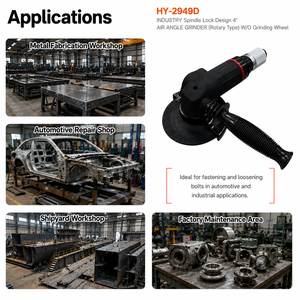 เครื่องเจียรลม HY-2949D พร้อมตัวล็อคแกนหมุน M10 สำหรับงานตกแต่งผิวโลหะและลบคม BOA - Product Image 5