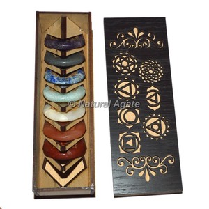 Supplier of Engraved Sanskrit Pyramid Set With <b>Chakra</b> Stone <b>Tree</b> of Life Gift Box - Product Image 2