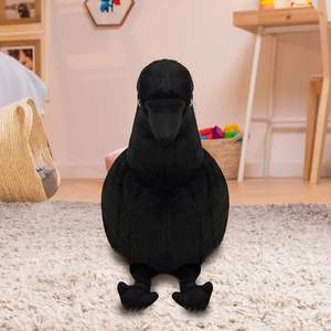 Accesorios de Halloween, Decoración para el Hogar, Peluche de Pájaro Negro, Juguete de Peluche de Cuervo Realista - Product Image 1