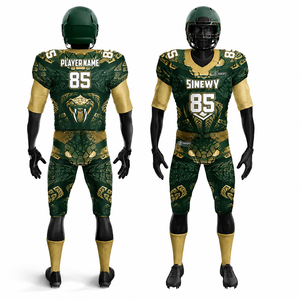 Custom American Football Uniform with Purple Gold Snake Design and Personalized Team Printing - Product Image 3