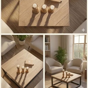 Ensemble de 3 bougeoirs rustiques en bois faits à la main, style vintage, pour décoration intérieure, centre de table de mariage ou ornements - Product Image 3