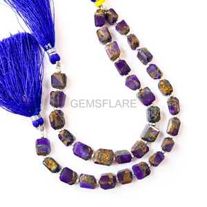 Aaa Mohave Amethyst Nugget Beads 5x7-6x8MM Copper Turquoise Faceted Tumble Shape Beads Amethyst Wholesale Beads For Jewelry Maki - Product Image 1