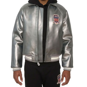 Premium Quality Custom Size Men Embroidery Avirex <b>Jackets</b> Customized Made 100% Cowhide Genuine Men Avirex Leather <b>Jackets</b> - Product Image 3
