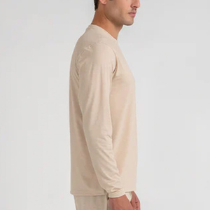 Camiseta de Manga Larga para Hombre de Alta Calidad, 100% Algodón, Lisa, Moderna, Transpirable, con Cuello Redondo - Product Image 6