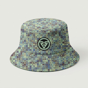 Casquette de soleil streetwear unisexe avec logo personnalisé, motif géométrique imprimé par sublimation, vente en gros, 100% polyester, design mosaïque, chapeau bob - Product Image 2