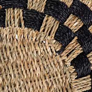 <b>Round</b> Checkered Seagrass Storage <b>Basket</b> with Handles Handmade Storage <b>Basket</b> Wholesale eco-friendly Made in Viet Nam - Product Image 4