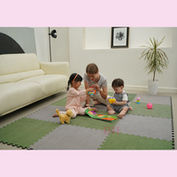 Tapis de jeu emboîtable en EVA écologique, antibactérien, résistant à l'humidité, surface en tissu de 2 cm, isolation thermique pour la maison