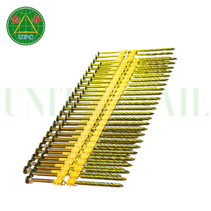 Clous en acier en bande de 3'' x 0.120, 4000 pièces, tête ronde/tige lisse, revêtement jaune, pour le travail du bois, boîte Vietnam - Product Image 3