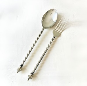 Juego de Cubiertos de Acero Inoxidable Ecológico con Acabado Espejo, Diseño Trenzado, Moderno y Lujoso, Apto para Lavavajillas, Portátil, para Cena, Sopa/Arroz - Product Image 2