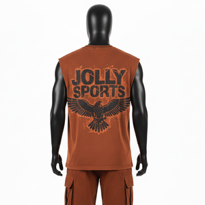 Camiseta sin mangas para hombre, de algodón grueso, con estampado personalizado, 100% algodón, corte holgado. - Product Image 2