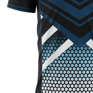Custom Sublimated Unisex <b>Soccer</b> Jersey Crew Neck Short Sleeve Color Blocked Geometric Print Moisture Wicking Lightweight 100% - Product Image 5