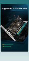 Adaptor Dual M.2 NVME ke PCIE X8 4.0 64Gbps NVME M.2 MKEY SSD RAID Expansion Adapter Mendukung 2230 2242 2260 2280 22110
