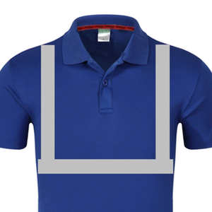 Camiseta de Trabajo para Hombre, Económica, de Dos Tonos, Manga Corta y con Franjas Reflectantes de Seguridad, Tipo Polo - Product Image 3