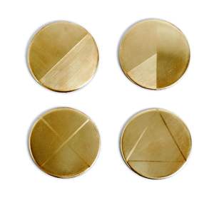 Juego de posavasos de latón de estilo vintage para decoración interior clásica. Juego de posavasos de latón de tamaño personalizado para pedidos personalizados. - Product Image 3