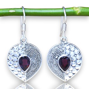 Handmade <b>Garnet</b> Gemstone <b>Earrings</b> 925 Sterling Silver Beautiful Fine Jewelry For Women Wholesale Silver <b>Earrings</b> - Product Image 1