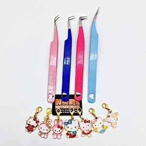 Pinzas de Acero Inoxidable de Alta Calidad para Extensión de Pestañas con Logotipo Personalizable y Dijes Bonitos - Suministros para Pestañas - Product Image 3