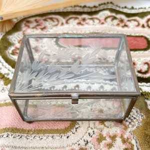 Mirror <b>Glass</b> Jewelry <b>Box</b> - Golden Geometric Jewelry Display Organizer Case Home Decorative <b>Box</b> for Storage - Product Image 1
