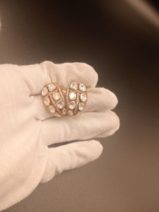 Pendientes de botón redondos Polki chapados en oro de Amaira Jewels, joyería de boda para mujer, plata 925, estilo vintage, hechos a mano - Product Image 1