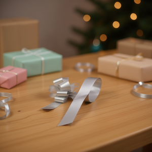 Cinta plateada automática Iln de 4.5x150 cm para envolver regalos - Product Image 2