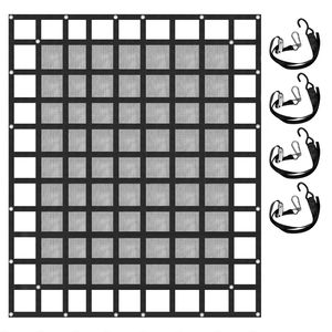 Cargo Control Accessories Heavy Duty 8\" X 6.7\" Cargo <b>Net</b> <b>Mesh</b> for Pickup Truck Bed Featuring S-Hooks Cam Buckles Cross Str - Product Image 1