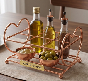 Rose Gold Heart Shape Cabinet Metal Spice <b>Rack</b> Modern Design Perfect for Organizing Gifting <b>Kitchen</b> Hotel and Restaurant Use - Product Image 4
