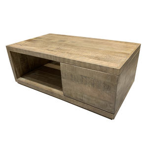 โต๊ะกาแฟไม้มะม่วงทรงสี่เหลี่ยมสไตล์ยุโรปแบบเรียบง่ายทันสมัย พร้อมกล่องเก็บของสำหรับห้องนั่งเล่น - Product Image 4