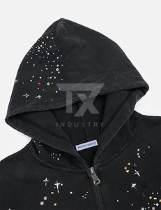 เสื้อฮู้ดผู้หญิงสำหรับฤดูหนาว ประดับคริสตัลและโลโก้ด้านหน้า ระบายอากาศได้ดี ซับในอย่างดี แขนยาว น้ำหนักเบา นุ่ม สบาย - Product Image 5