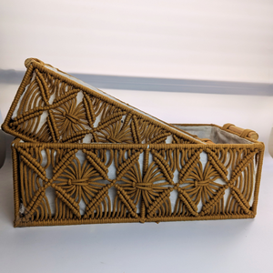 JNC Macrame Handmade Eco Friendly Macrame <b>Basket</b>, Natural Cotton <b>Rope</b> <b>Storage</b> for Home Decor - Product Image 5