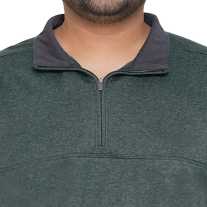 Sudadera de Invierno para Hombre, Talla Grande, a Cuadros, Tejida, Transpirable, Corte Regular, Spandex/Poliéster, Verde Oscuro, Casual, Cuello con Botones, ODM - Product Image 6