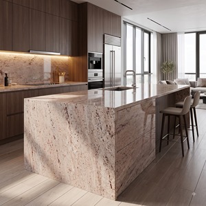 Dalle de granit naturel Fraise Ivoire, légère et polie, pour plan de travail de cuisine, plateau de salle de sport, revêtement mural et de sol - Product Image 5
