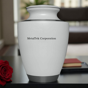 Hot Selling <b>Large</b> White Cremation Urns Customized Colours Adult Memorial Ashes Keepsake Metal <b>Jars</b> for American Funeral Ceremony - Product Image 1