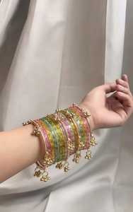 Export Quality Handmade Jewelry Fashion Bangles Churiyan Sets Premium Kashmiri Glass Bangles Pakistani Wedding Bridal Collection - Product Image 4