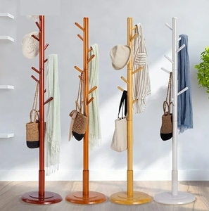 Perchero de madera de diseño elegante en nogal oscuro con base redonda, minimalista para recibidor, opciones personalizables - Product Image 6
