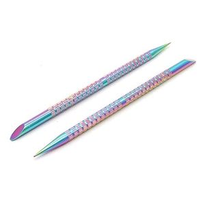 Juego de Herramientas de Precisión de Doble Punta de Acero Inoxidable para Limpieza de Uñas y Cuidado de Cutículas con Acabado Iridiscente y Texturizado - Product Image 6