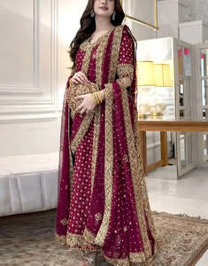Formal Evening Wear Elegant Pink Gold Embroidered Long Shirt <b>Kurti</b> Floor-Length Traditional <b>Indian</b> Pakistani Wedding Dresses - Product Image 2