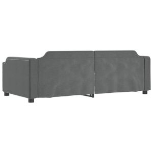 Lit de Jour en Bois Massif et Métal Gris Foncé, Taille Twin, avec Mousse et Tissu Polyester, Design Élégant de Canapé-Lit - Product Image 5