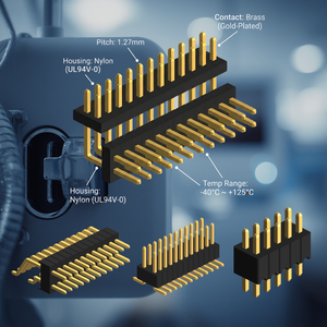 Conector de Latón Chapado en Oro con Paso de 1.27 mm, Carcasa de Nailon Negra para Aplicaciones de Telecomunicaciones - Product Image 5
