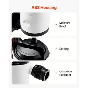 Pompe marine Livewell 12V 800 GPH avec moteur détachable à 90 degrés, résistante à la corrosion, pour bacs à appâts et aérateurs de vivier 800 GPH - Product Image 5