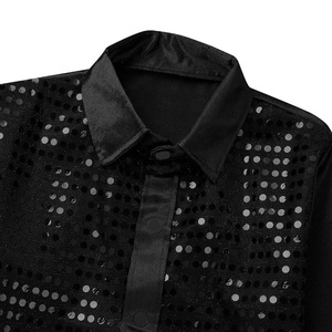 7-14 enfants garçons Jazz danse tenue paillettes paillettes chemise avec <span class=keywords><strong>pantalon</strong></span> évasé pour danser <span class=keywords><strong>Disco</strong></span> scène Performance thème fête anniversaire - Product Image 3