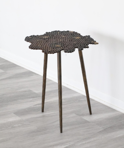 Trending Hammered Design <b>Copper</b> Antique Finished Aluminum metal Coffee <b>Table</b> Side <b>Table</b> Set With 3 Legs for Standing Use - Product Image 1