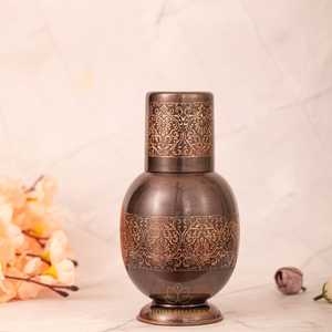 Premium Quality Classic Eco-Friendly Brown Copper Water Surahi <b>Jug</b> 1500ml Handle Lids Customized Design Customizable Packaging - Product Image 4